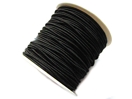 Gummikordel elastisch, 1mm, schwarz, 20m (0,25/m)